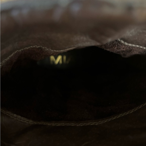 🖤MIA STRAPPY BUCKLE STUDDED GRAY FAUX LEATHER HEELED CALF HIGH BOOTS SIZE 8🖤 - Picture 6 of 12